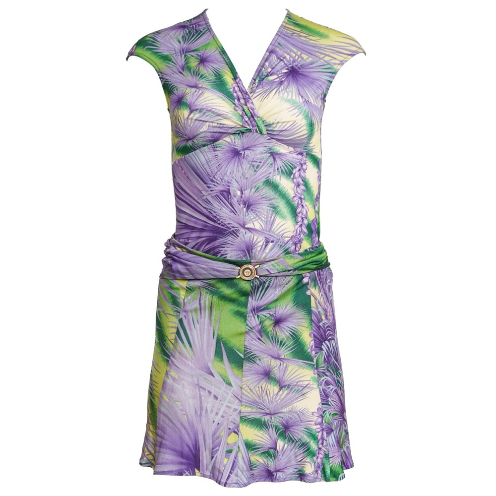 Versace Floral Purple Top & Skirt Set